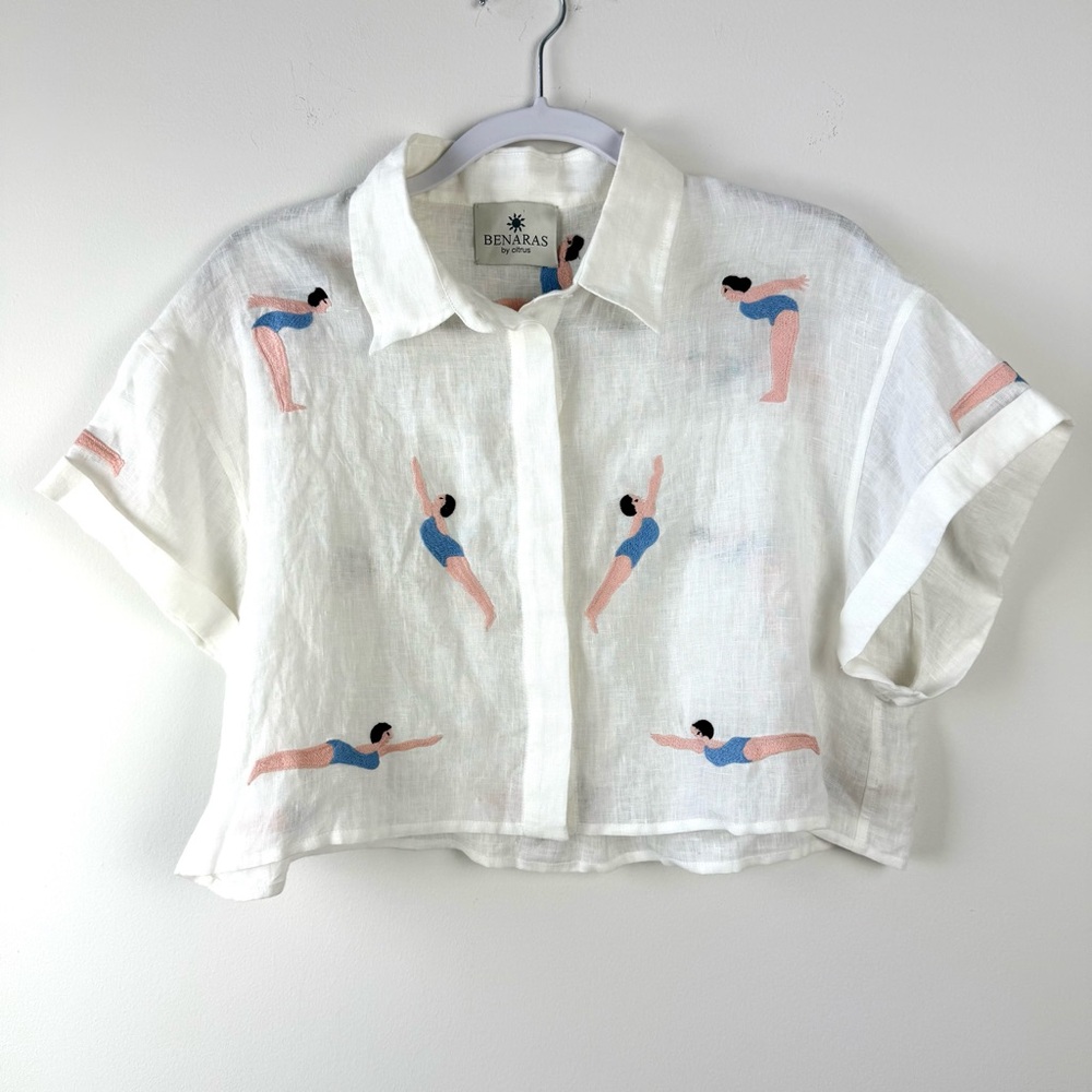 Benaras by Citrus Bondi Swim Linen Short Sleeve Shirt